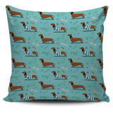 Dachshund Decorative Background Pillow Cover