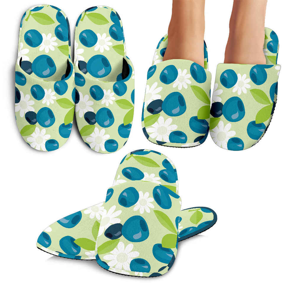 Blueberry Flower Pattern Slippers