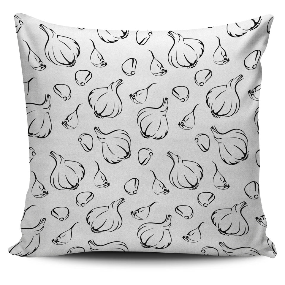 Garlic Pattern Black White Pillow Cover