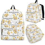 Golden Retriever Pattern Print Design 04 Backpack
