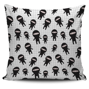 Ninja Pattern Plaid Background Pillow Cover