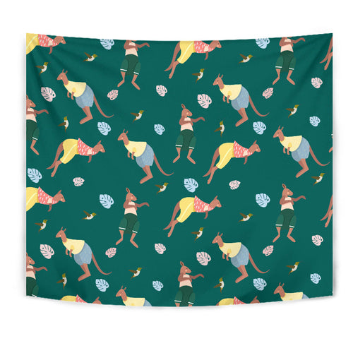 Kangaroo Leaves Pattern Wall Tapestry