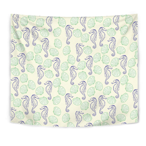 Seahorse Shell Pattern Wall Tapestry