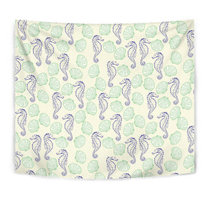 Seahorse Shell Pattern Wall Tapestry