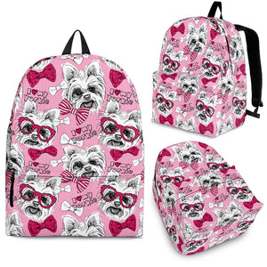 Yorkshire Terrier Pattern Print Design 03 Backpack