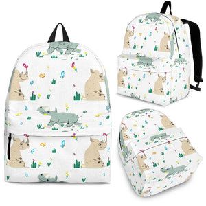 Cute Rhino Pattern Backpack