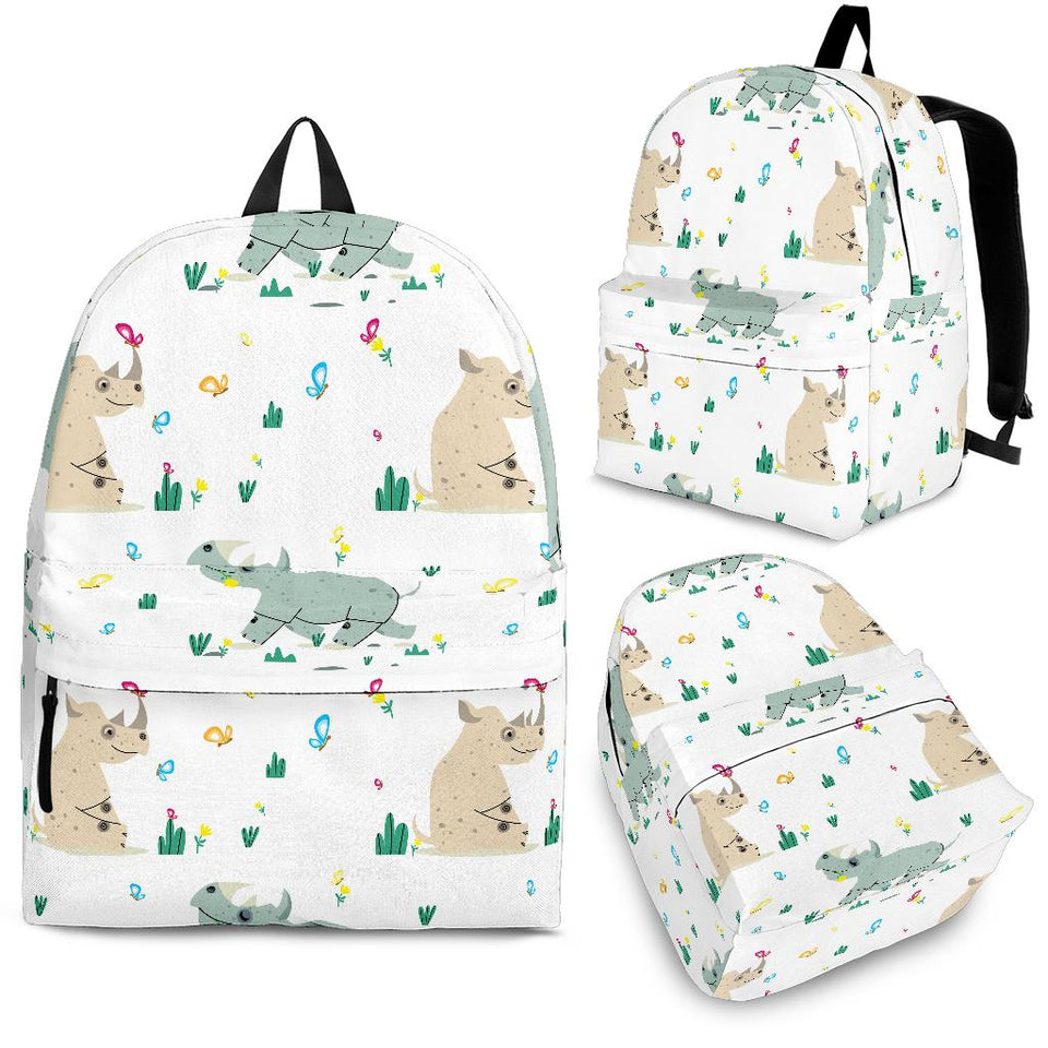 Cute Rhino Pattern Backpack