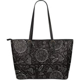 Pizza Pattern  Large Leather Tote Bag
