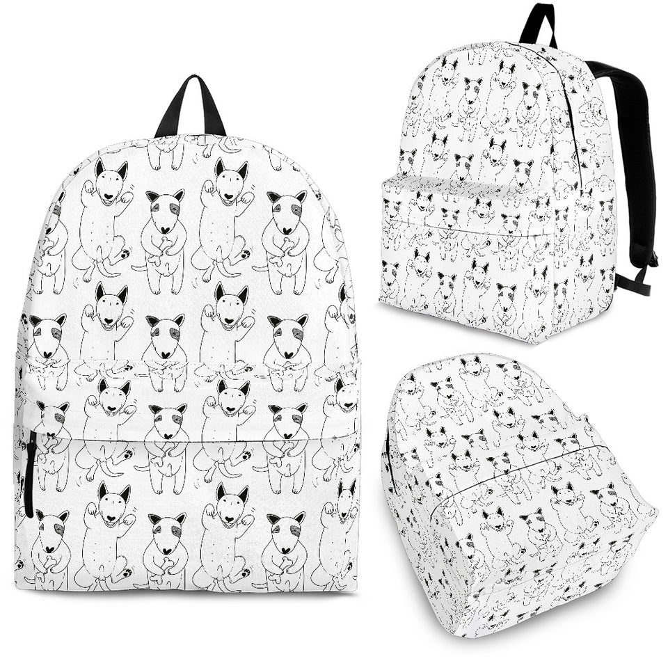 Bull Terrier Pattern Print Design 02 Backpack