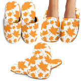 Orange Maple Leaf Pattern Slippers