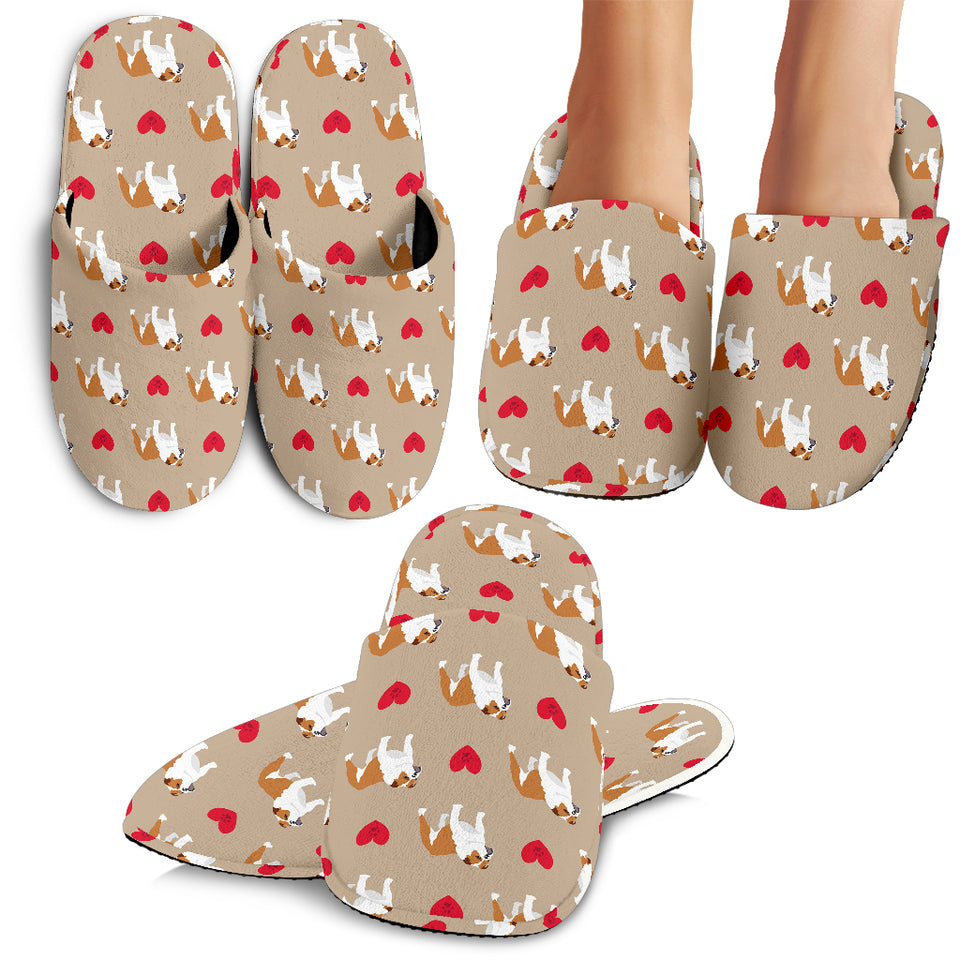 English Bulldog Pattern Print Design 05 Slippers