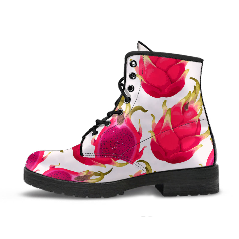Dragon Fruits Design Pattern Leather Boots