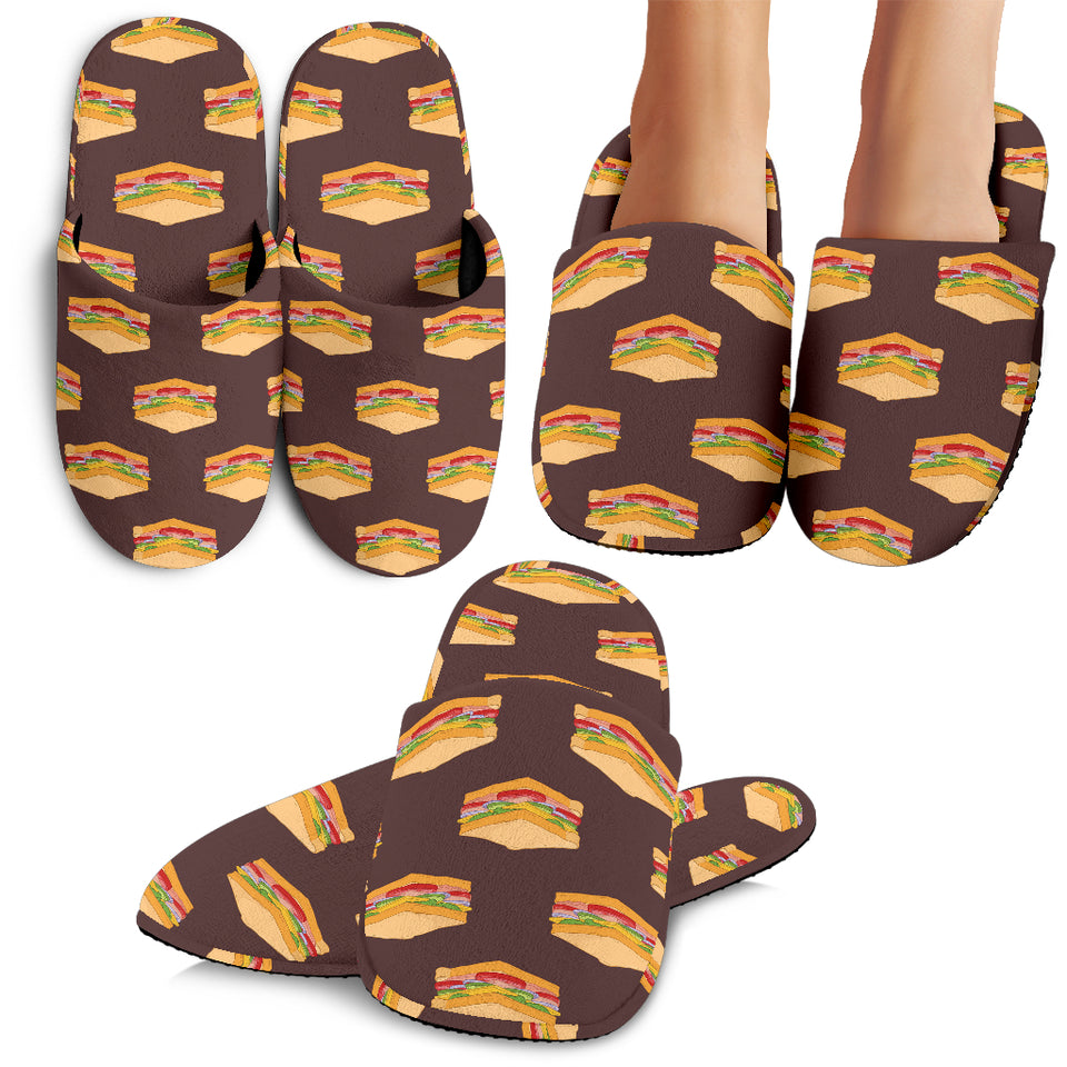 Sandwich Pattern Print Design 04 Slippers