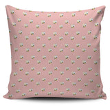Cute Hamster Cheese Pattern Pink Background Pillow Cover