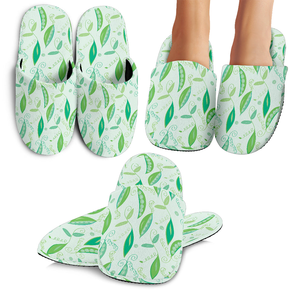 Green Peas Pattern Print Design 01 Slippers