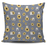 Cute Hamster Sunflower Pattern Background Pillow Cover