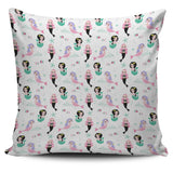 Cute Mermaid Dolphin Fish Starfish Pattern Pillow Cover