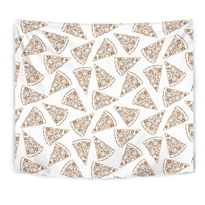Hand Drawn Pizza Pattern Wall Tapestry