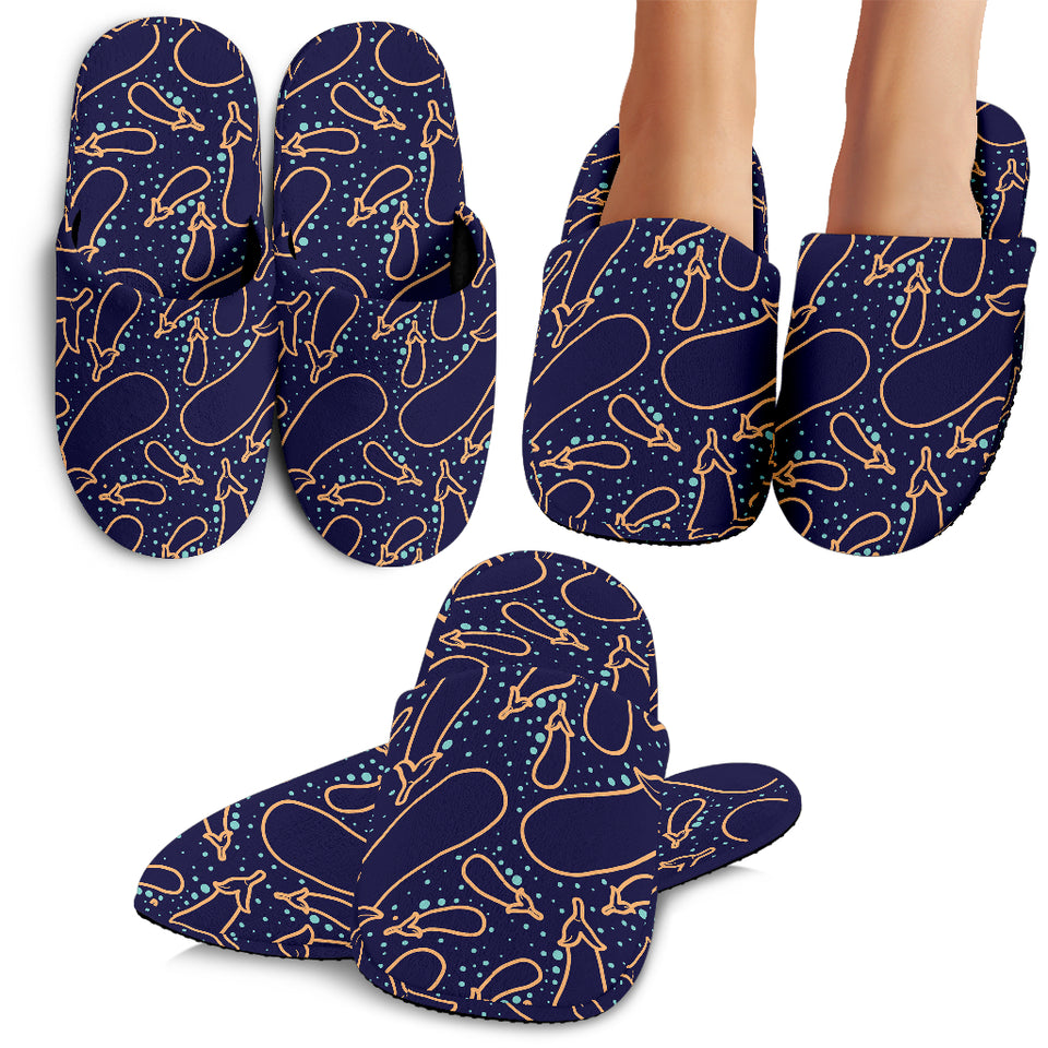 Eggplant Pattern Print Design 04 Slippers
