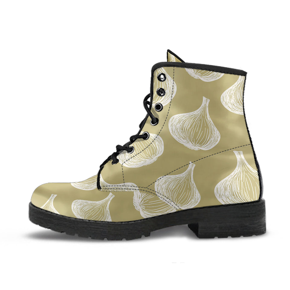 Garlic Design Pattern Leather Boots