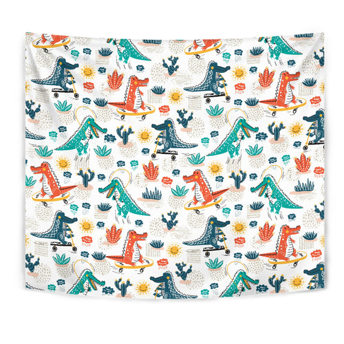 Cute Crocodile Pattern Wall Tapestry