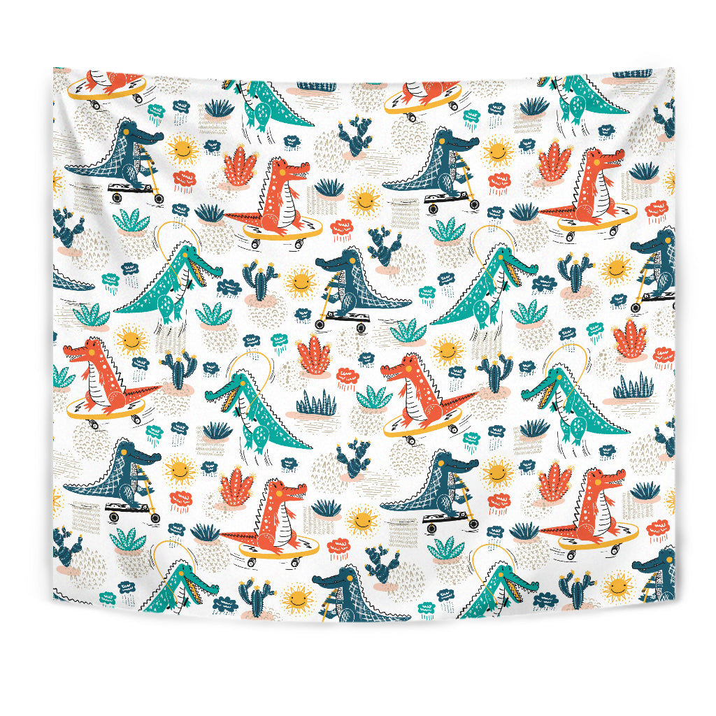 Cute Crocodile Pattern Wall Tapestry