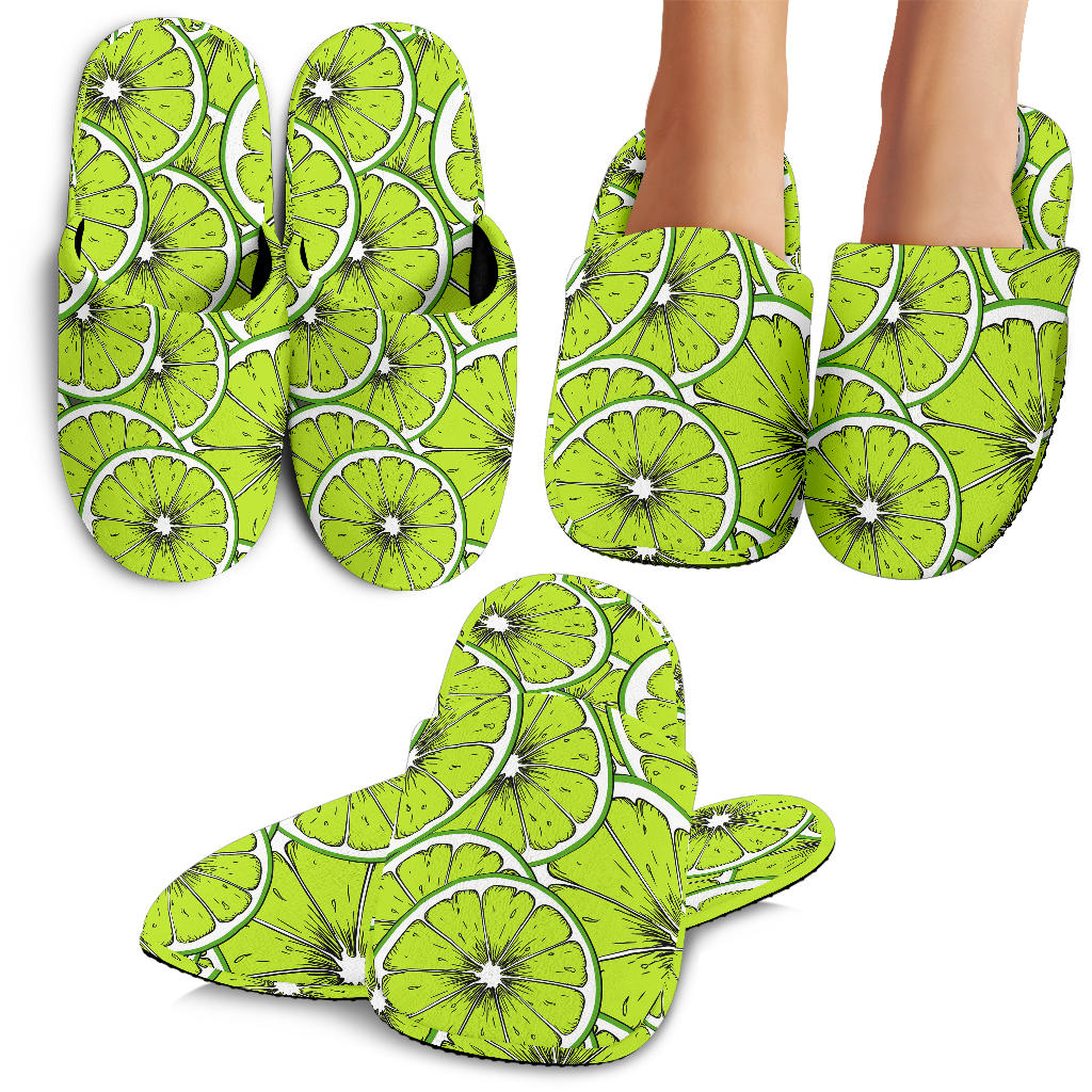 Slices Of Lime Design Pattern Slippers