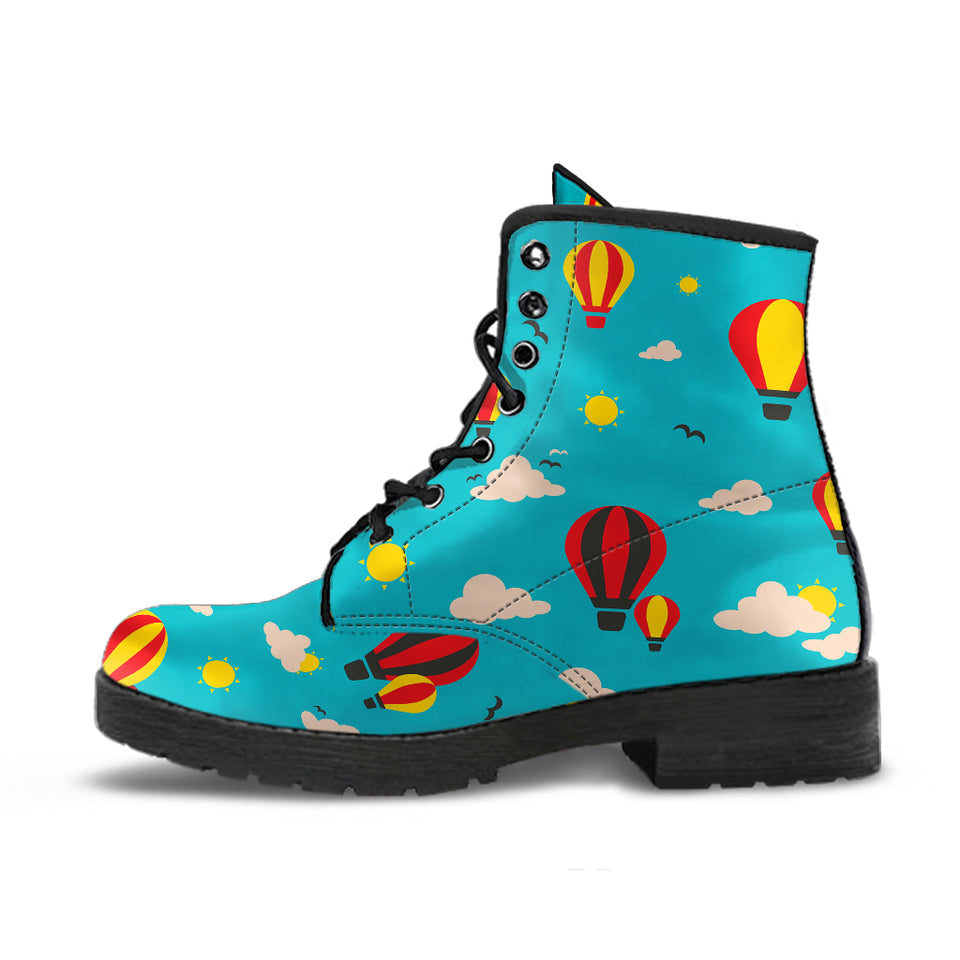 Hot Air Balloon Sky Pattern Leather Boots