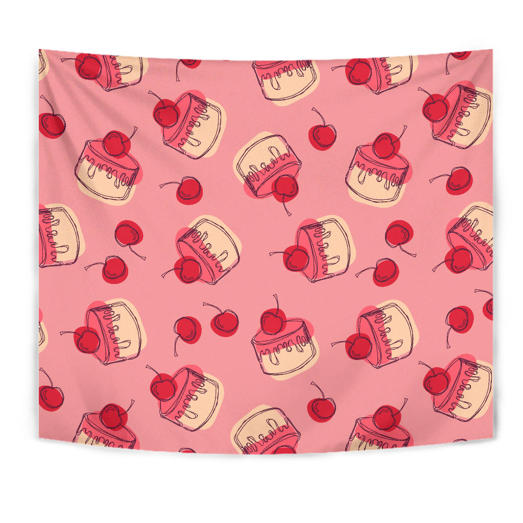 Cake Cherry Pattern Wall Tapestry