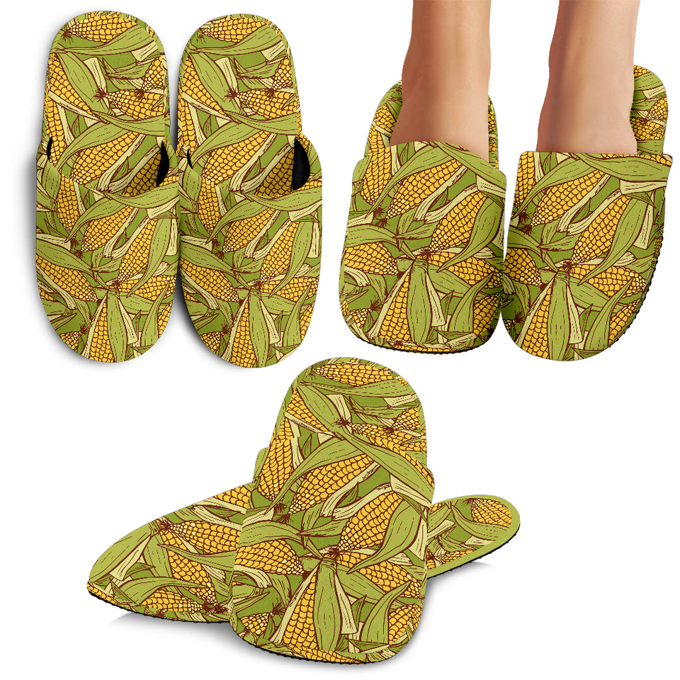 Corn Pattern Print Design 01 Slippers