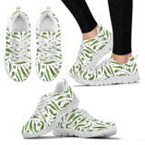 Hand Drawn Sketch Style Green Chili Peppers Pattern Women'S Sneaker Shoes