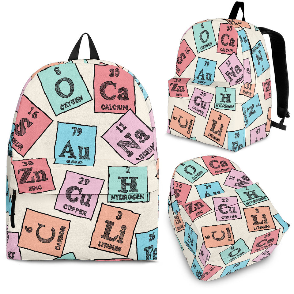 Chemistry Periodic Table Pattern Print Design 02 Backpack