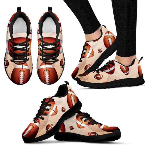 American Football Ball Design Pattern Women'S Sneaker Shoes