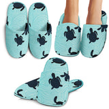 Sea Turtle With Blue Ocean Backgroud Slippers