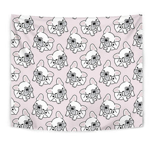 Cute French Bulldog Pattern Wall Tapestry
