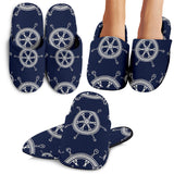 Nautical Steering Wheel Design Pattern Slippers