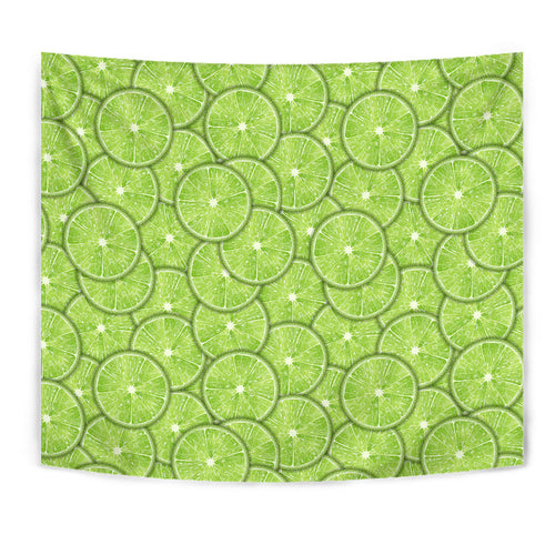 Slices Of Lime Pattern Wall Tapestry