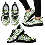 Hand Drawn Sketch Style Green Chili Peppers Pattern Women'S Sneaker Shoes