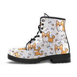Cute Corgi Heart Star Bone Pattern Leather Boots