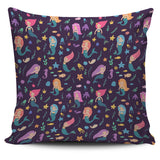 Beautiful Mermaid Fish Jellyfish Algae Other Marine World Pillow Cover