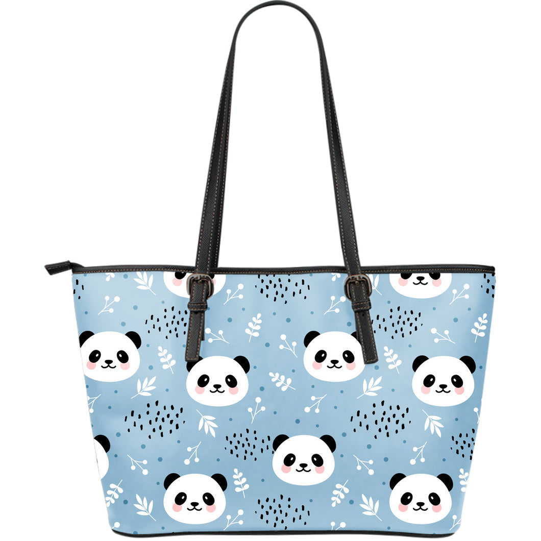 Cute Panda Pattern Large Leather Tote Bag