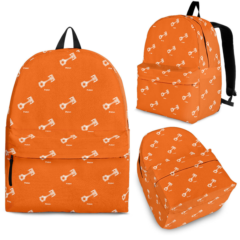 Engine Piston Orange Background Pattern Print Design 05 Backpack
