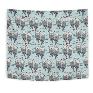 Lovely Sea Otter Pattern Wall Tapestry