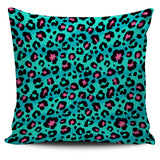 Green Leopard Skin Print Pattern Pillow Cover