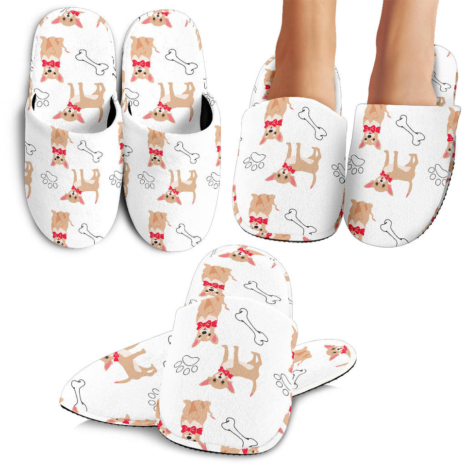 Chihuahua Bone Paw Pattern Slippers