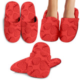 Strawberry Pattern Red Background Slippers