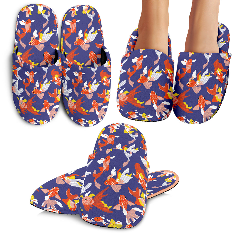 Goldfish Pattern Print Design 04 Slippers
