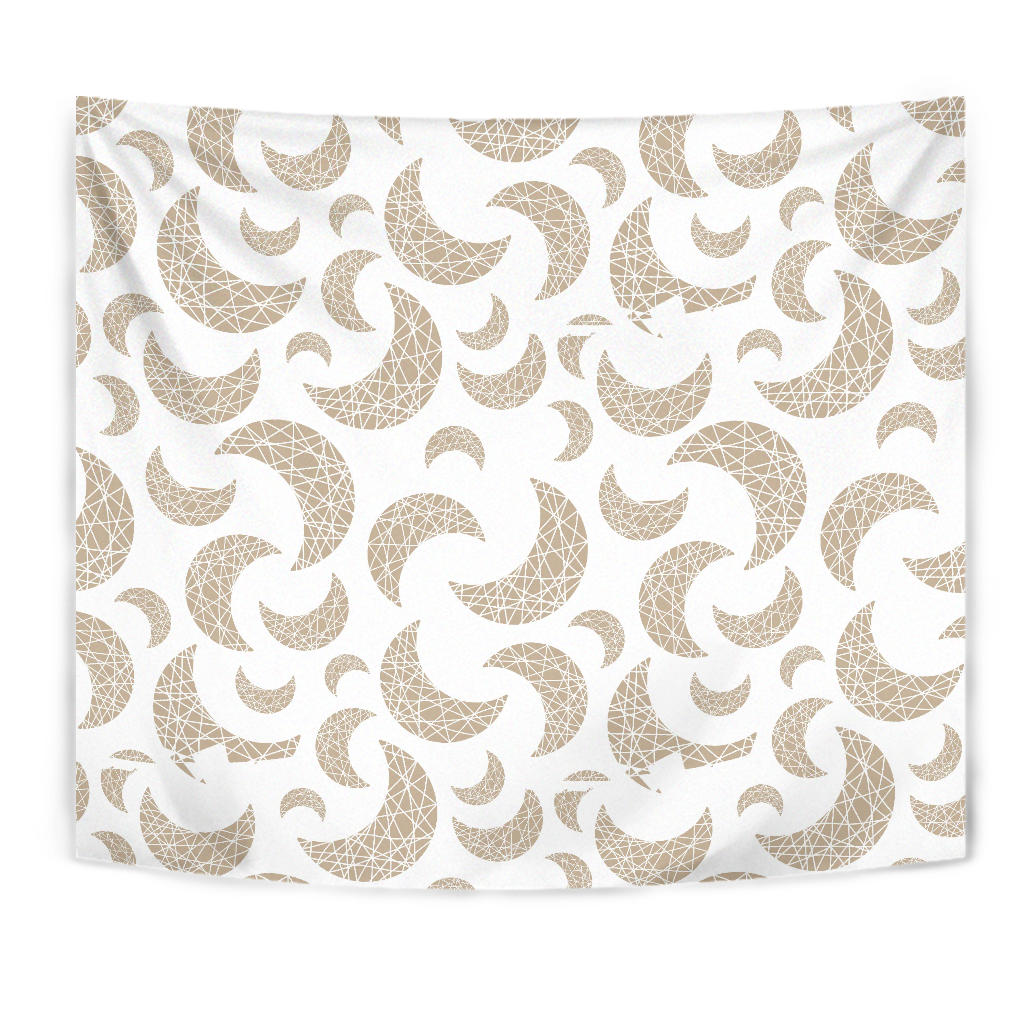 Cool Gold Moon Abstract Pattern Wall Tapestry