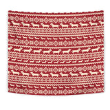 Dachshund Nordic Pattern Wall Tapestry