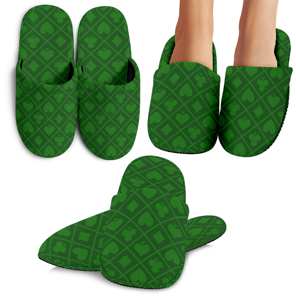 Casino Cards Suits Pattern Print Design 04 Slippers